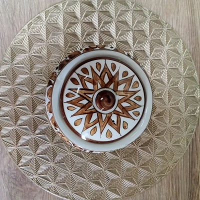 Gul Bale handi a Hand-Painted Ceramic Handi – Gul Bale Brown Floral
