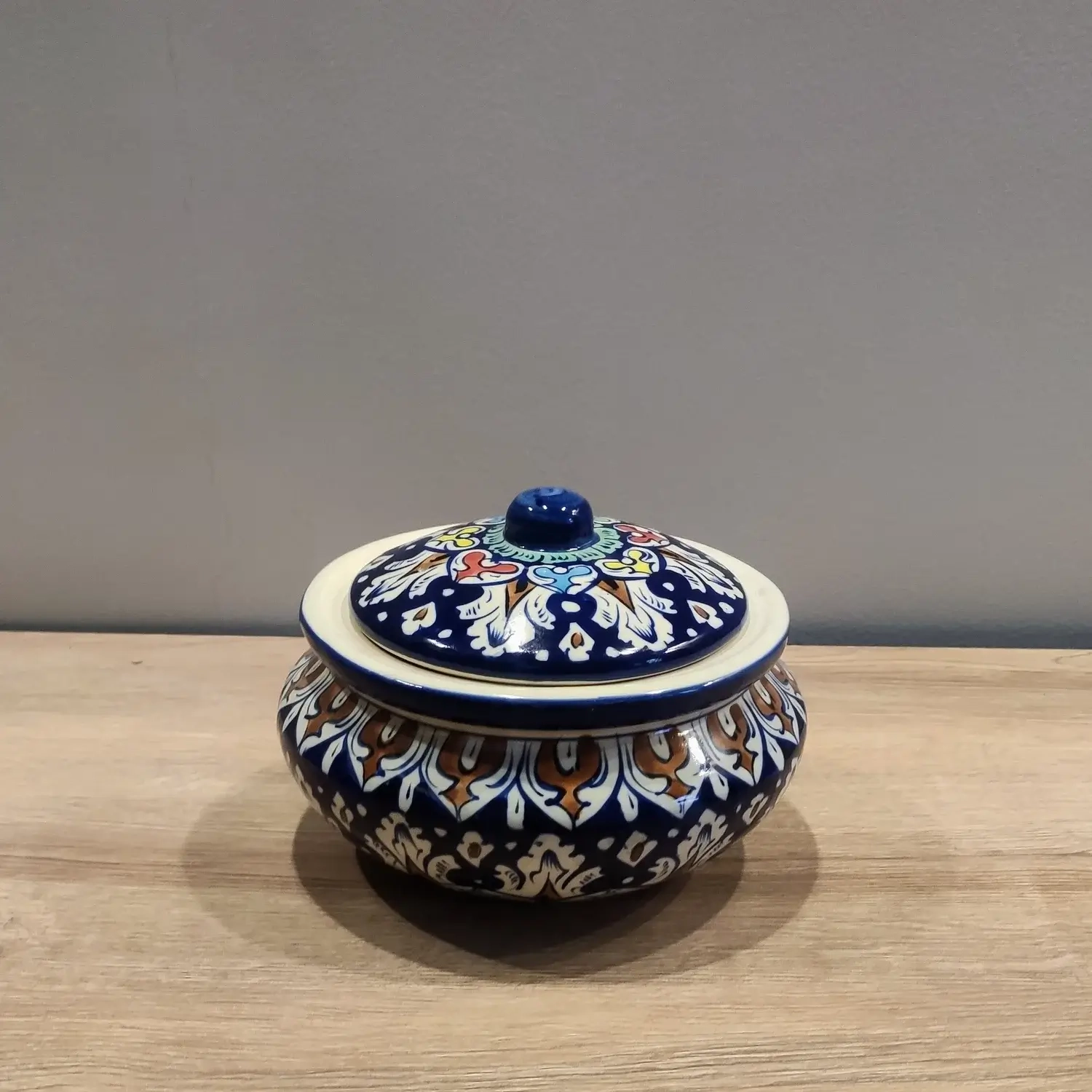 Hand-Painted Ceramic Handi – Blossom Multi Floral - Image 2